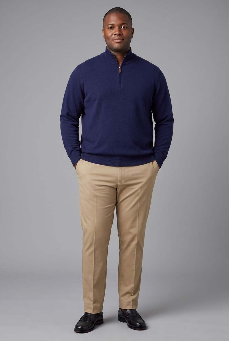 Polo Ralph Lauren Men's Navy Blue Quarter-Zip Mock Neck Sweater XXL
